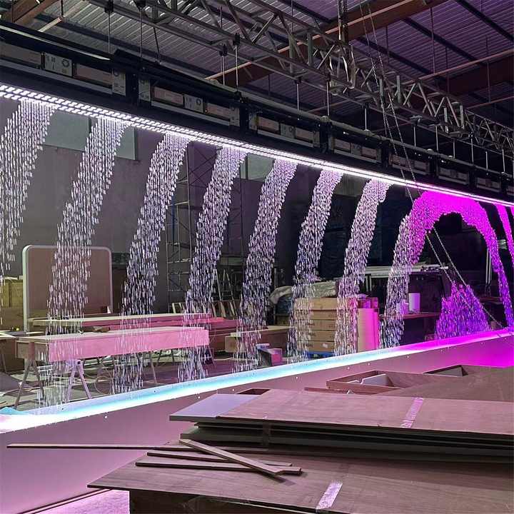 Hot Sale bar Lounge Commercial Decor Led Water Fountain Floor to Ceiling Water Wall Curtain
