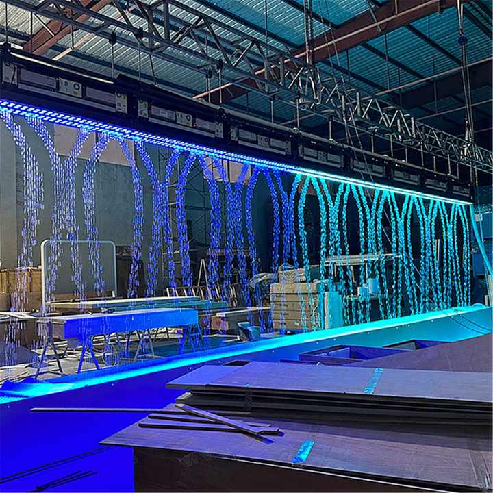 Customized Movable Partition Wall Mini Water Fountain Led Light Digital Curtain Water Wall